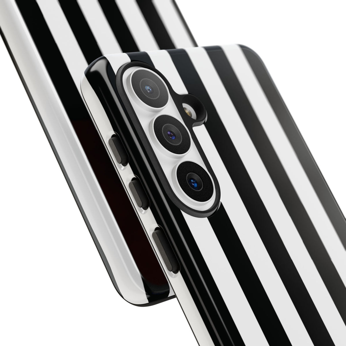 Simple Black & White Stripe Pattern Phone Case - White Phone Case