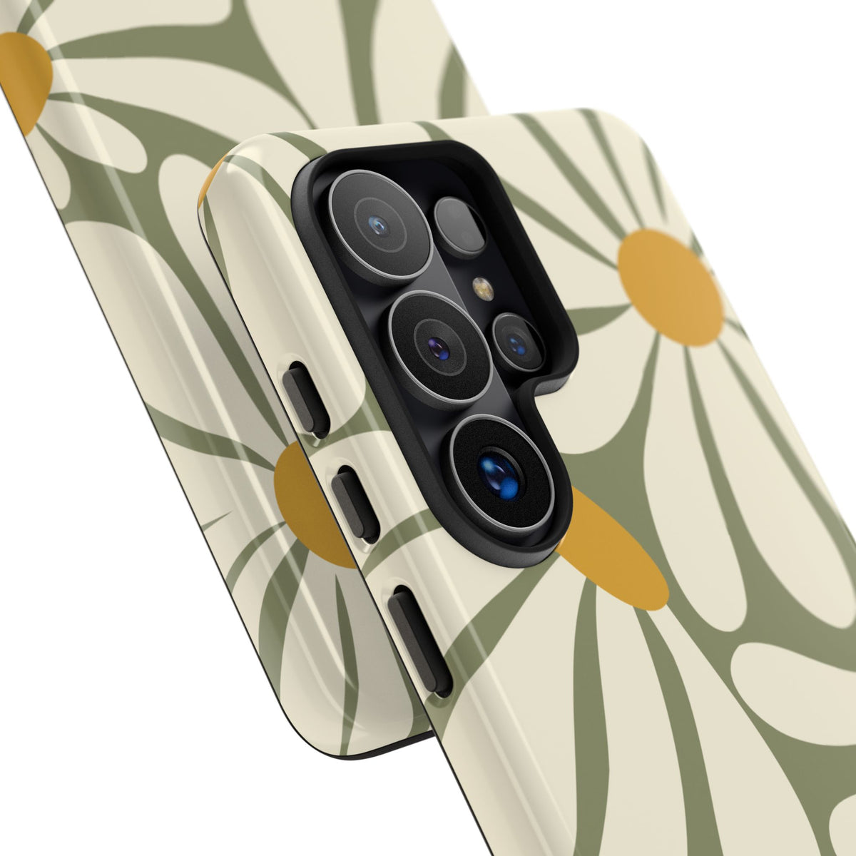 Retro Green Daisy Pattern #1 Phone Case - Green Phone Case