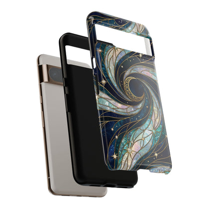 Elegant Navy & Teal Celestial Swirl Phone Case