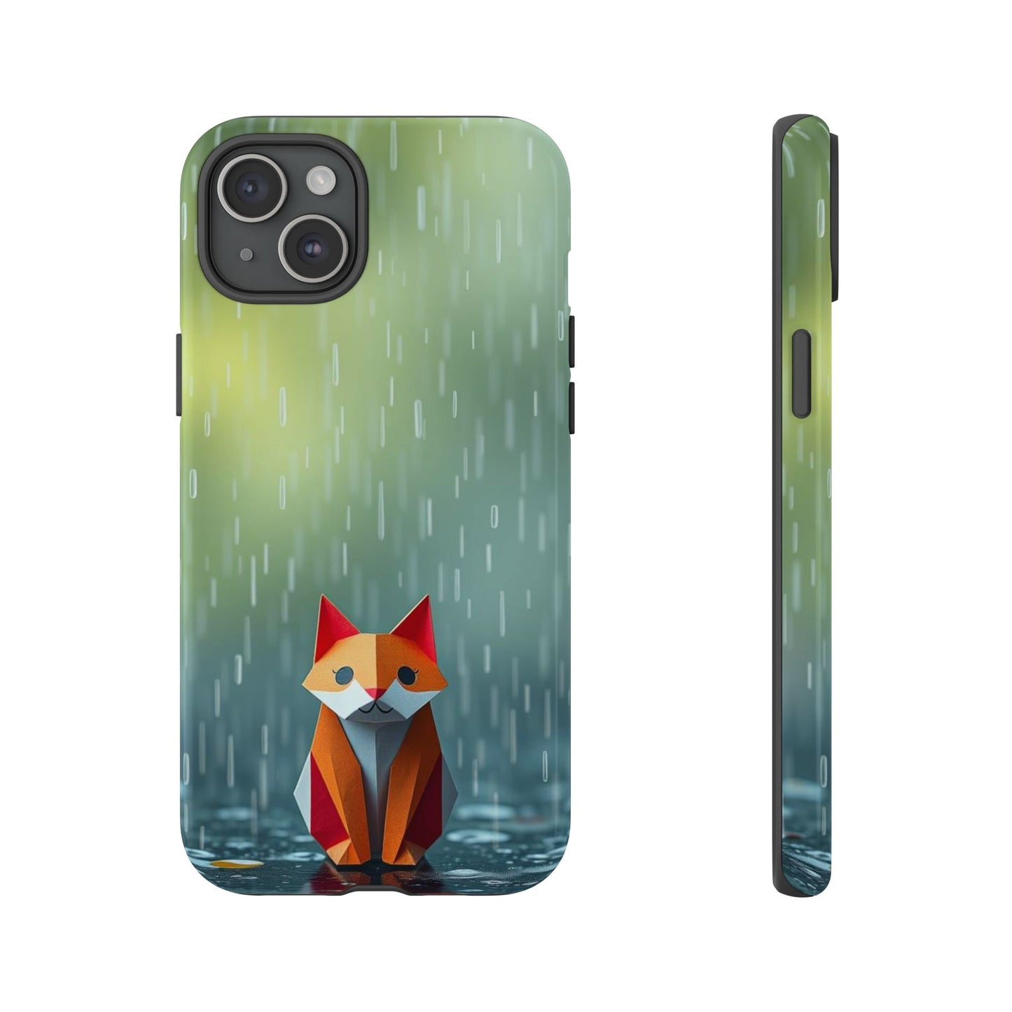 iPhone 15 Plus / Glossy Phone Case - Origami ’Soggy Fox’ Design Phone Case