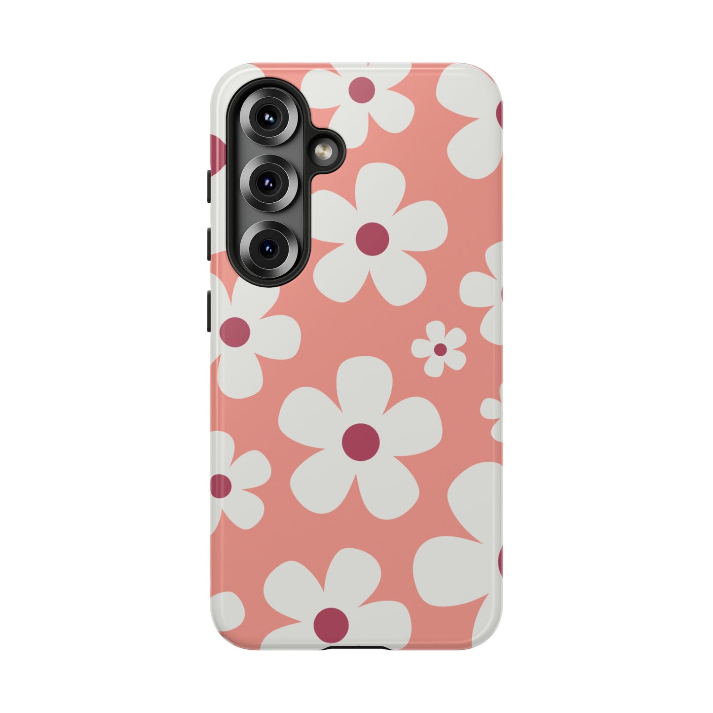 Samsung Galaxy S25 / Glossy Phone Case - Cute Pink Daisy Pattern #2 Phone Case