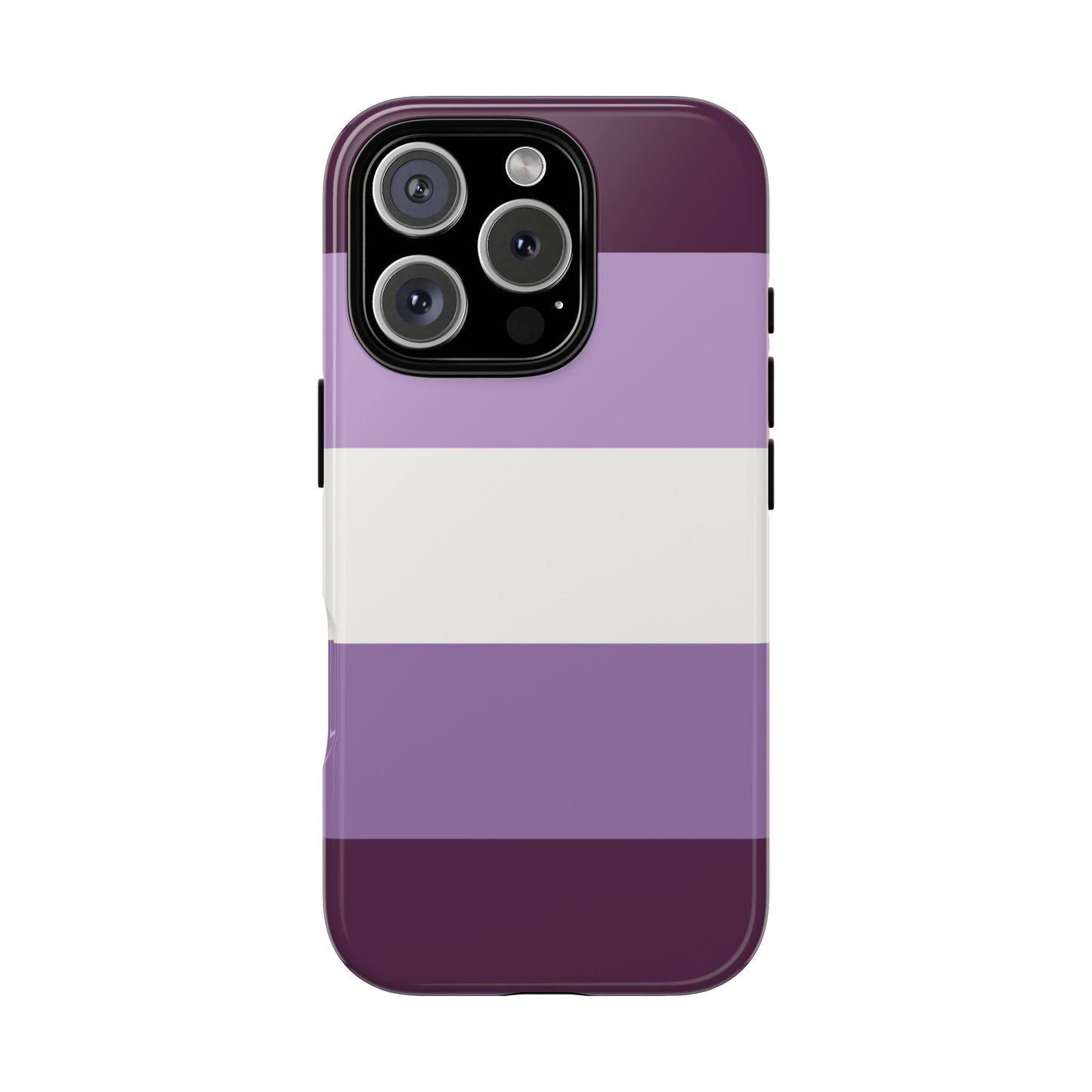 iPhone 16 Pro / Glossy Phone Case - Purple Stripe Pattern Phone Case