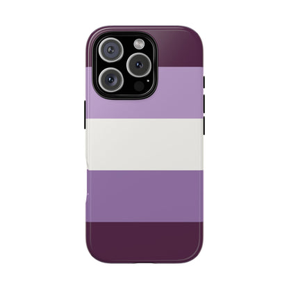 iPhone 16 Pro / Glossy Phone Case - Purple Stripe Pattern Phone Case