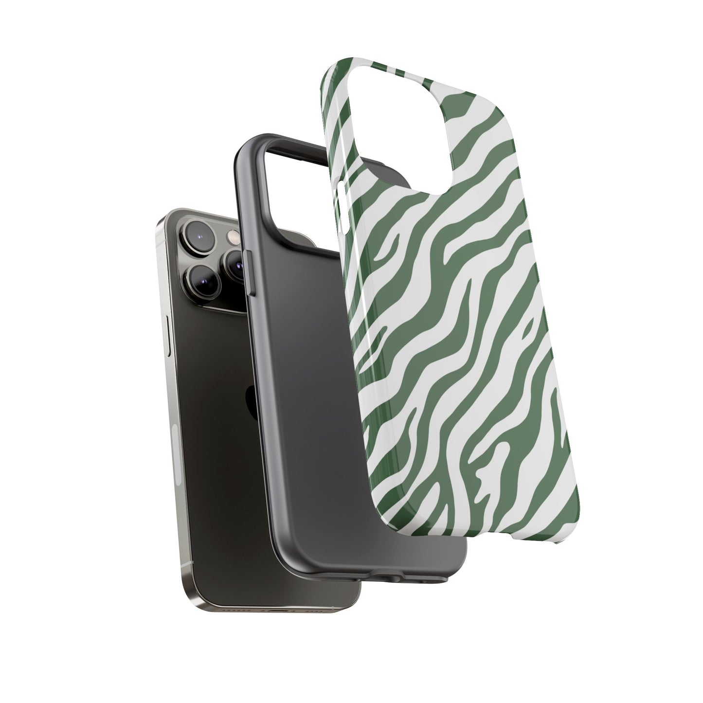 Stylish Sage Zebra Print Phone Case
