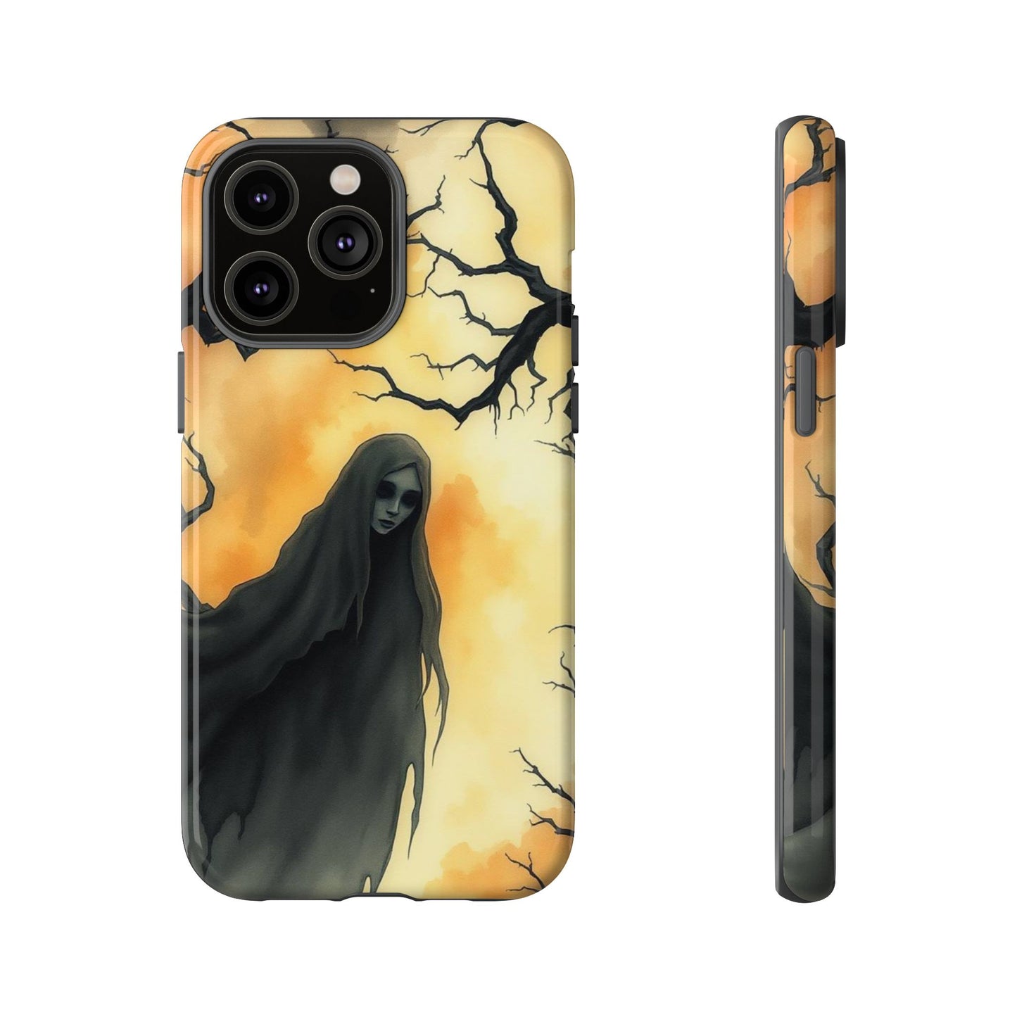iPhone 14 Pro Max / Glossy Phone Case - Watercolour Gothic Deathly Woman Phone Case