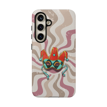Venetian Jester Mask – Pink Retro Soft Revival Phone Case - Pink Phone Case - Samsung Galaxy S24 / Glossy