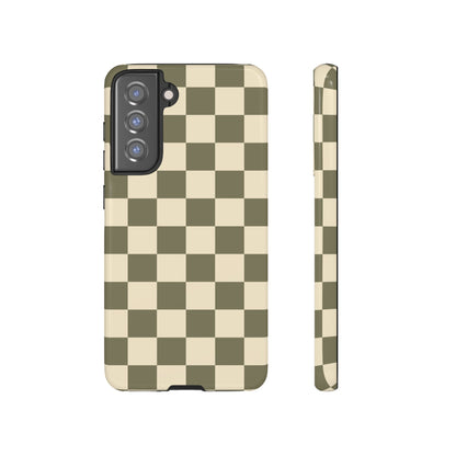 Green Checked Pattern Phone Case - Green Phone Case - Samsung Galaxy S21 FE / Glossy