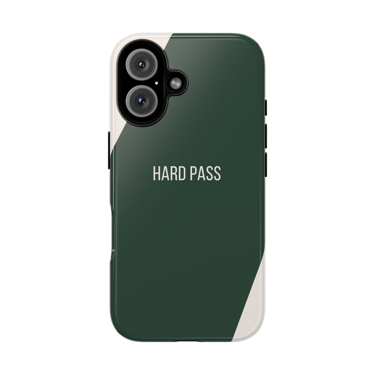 iPhone 16 / Glossy Phone Case - Sassy Statement Case ’Hard Pass’ in Green & White