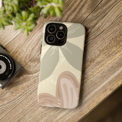 Hibiscus Heart Pattern Phone Case - Beige Phone Case