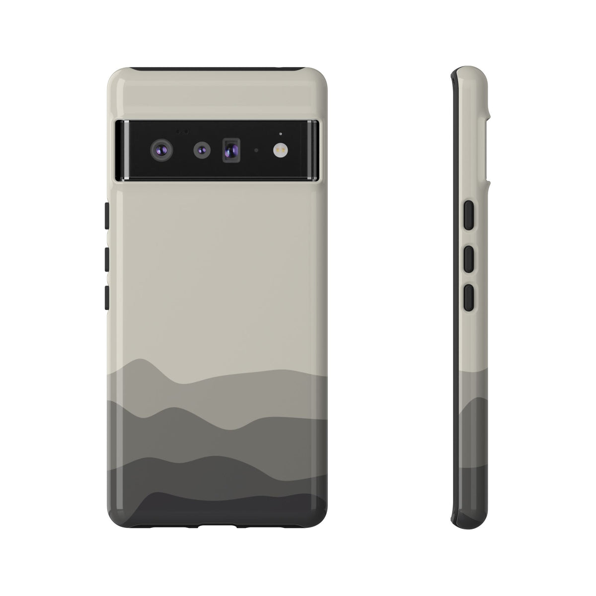 Ivory Abstract Waves Protective Phone Case - White Phone Case - Google Pixel 6 Pro / Glossy