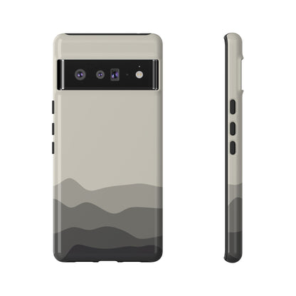 Ivory Abstract Waves Protective Phone Case - White Phone Case - Google Pixel 6 Pro / Glossy