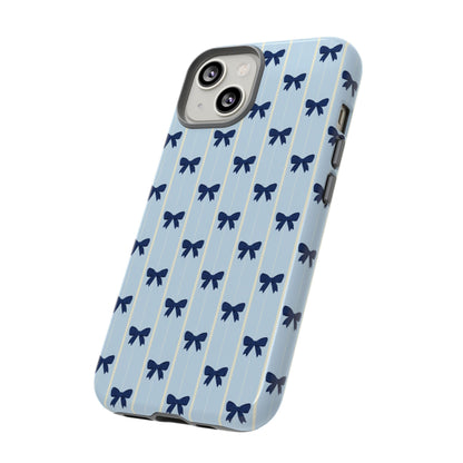 Retro Navy Blue Bow Pattern Phone Case