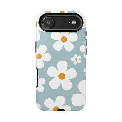 Cute Blue Daisy Pattern Phone Case - Blue Phone Case - iPhone 17 Air / Glossy