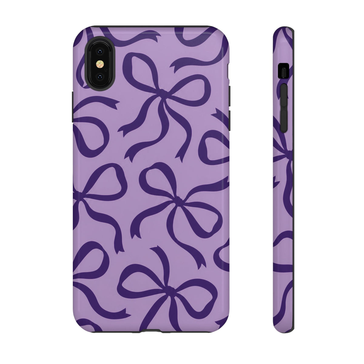 Bold Lilac and Deep Purple Bow Pattern Phone Case