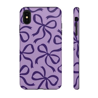 Bold Lilac and Deep Purple Bow Pattern Phone Case