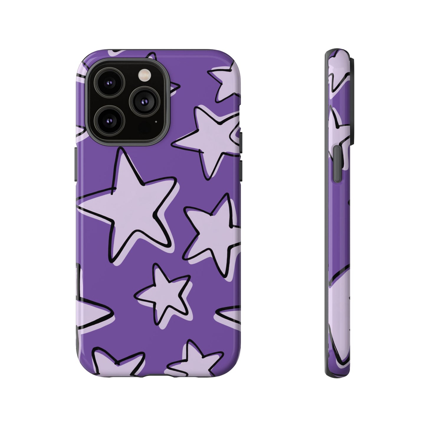 Violet Purple Doodle Star Phone Case