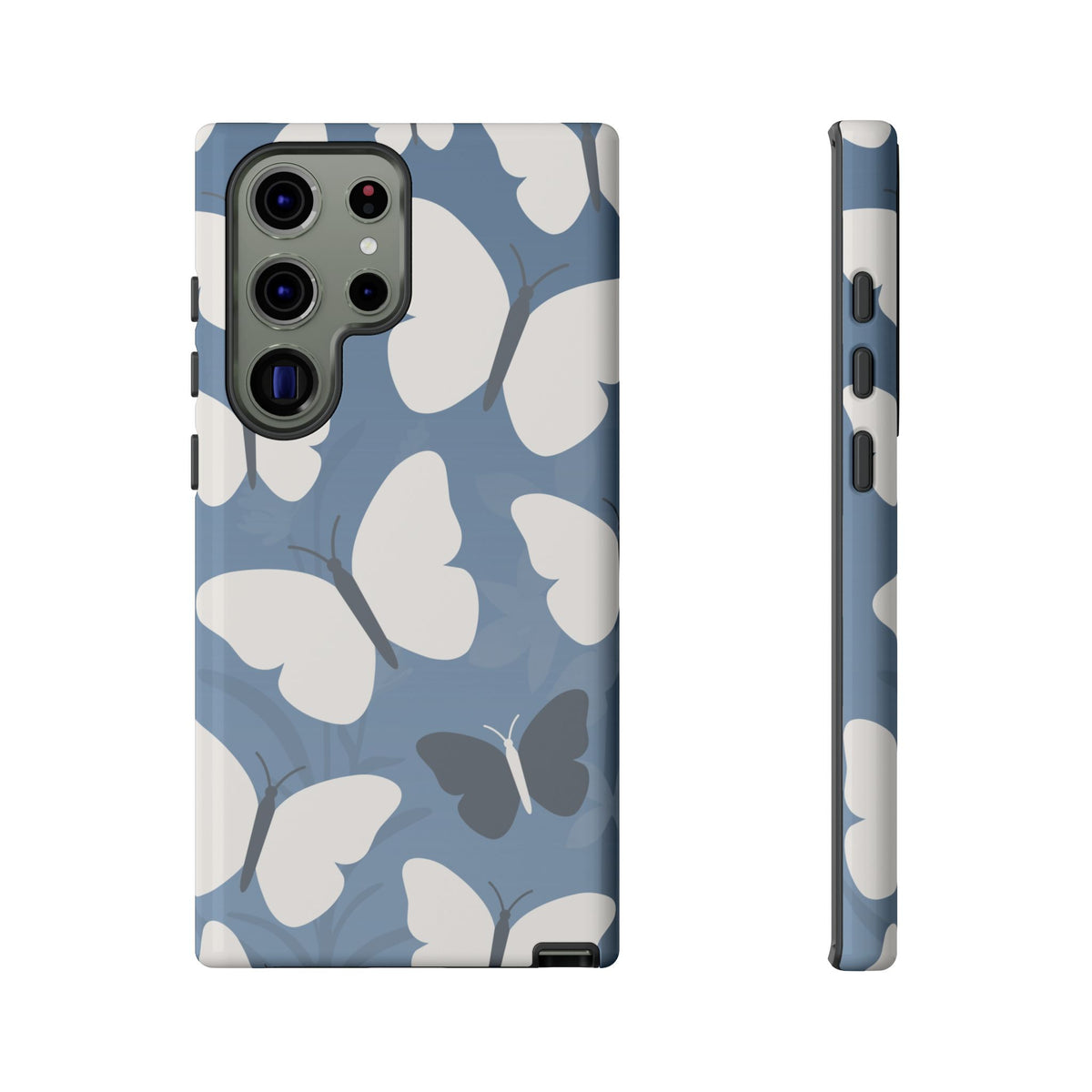Minimalist Light Blue Butterfly Pattern Phone Case - Blue Phone Case - Samsung Galaxy S23 Ultra / Glossy