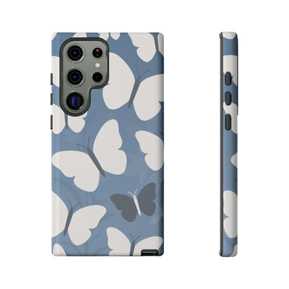 Minimalist Light Blue Butterfly Pattern Phone Case - Blue Phone Case - Samsung Galaxy S23 Ultra / Glossy