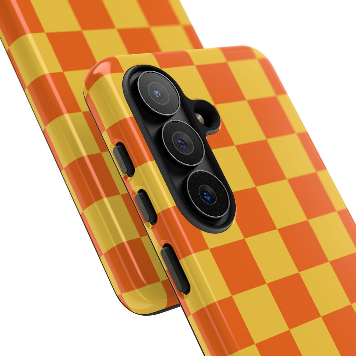 Trendy Orange & Yellow Checked Pattern Phone Case - Orange Phone Case