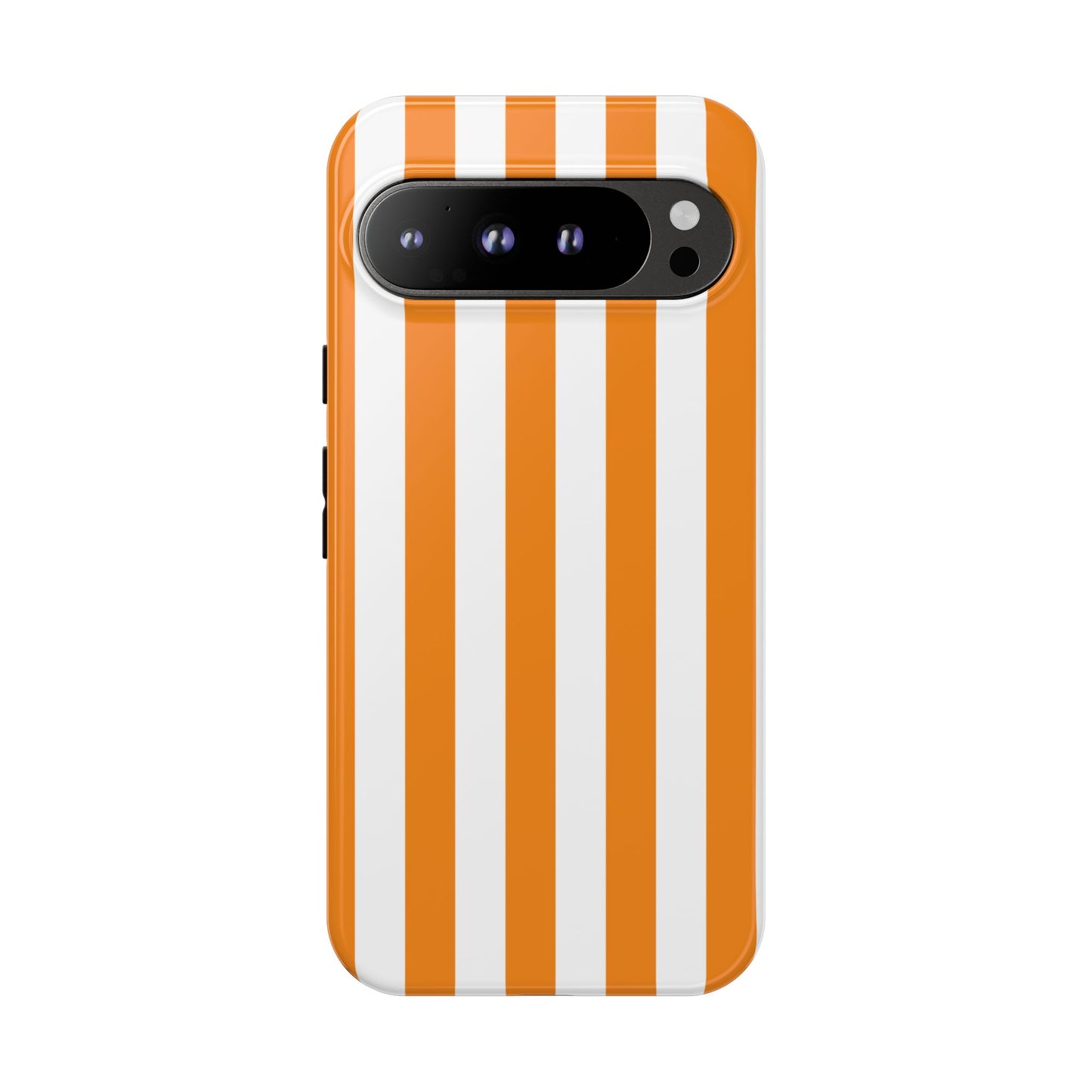 Google Pixel 9 Pro XL / Glossy Phone Case - Simple Yellow & White Stripe Pattern Phone Case