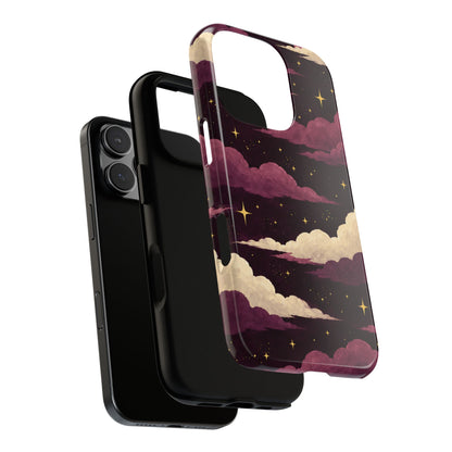 Illustrated Plum Clouds & Stars Phone Case