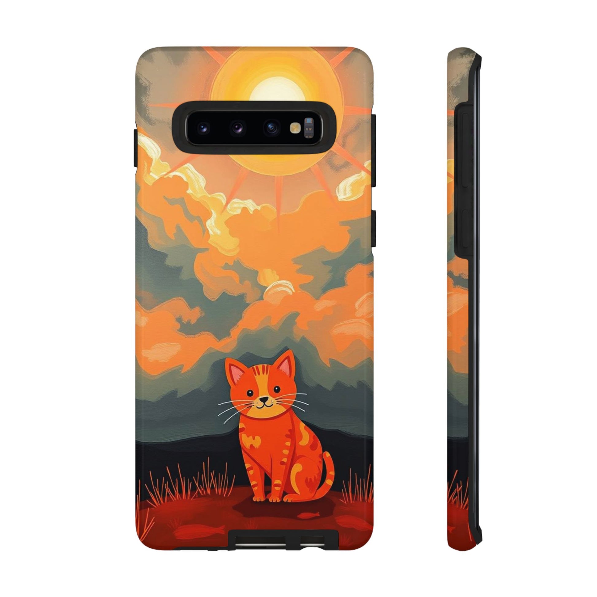 Acrylic Painting Style Cat Design Phone Case - Multicolor Phone Case - Samsung Galaxy S10 / Glossy