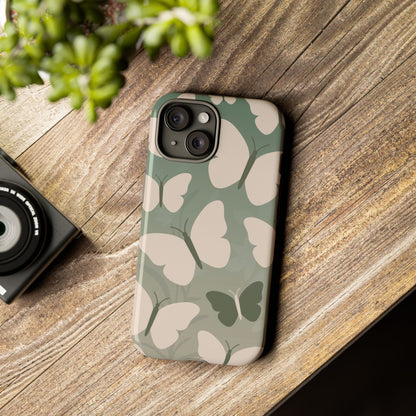 Minimalist Light Green Butterfly Pattern Phone Case - Green Phone Case