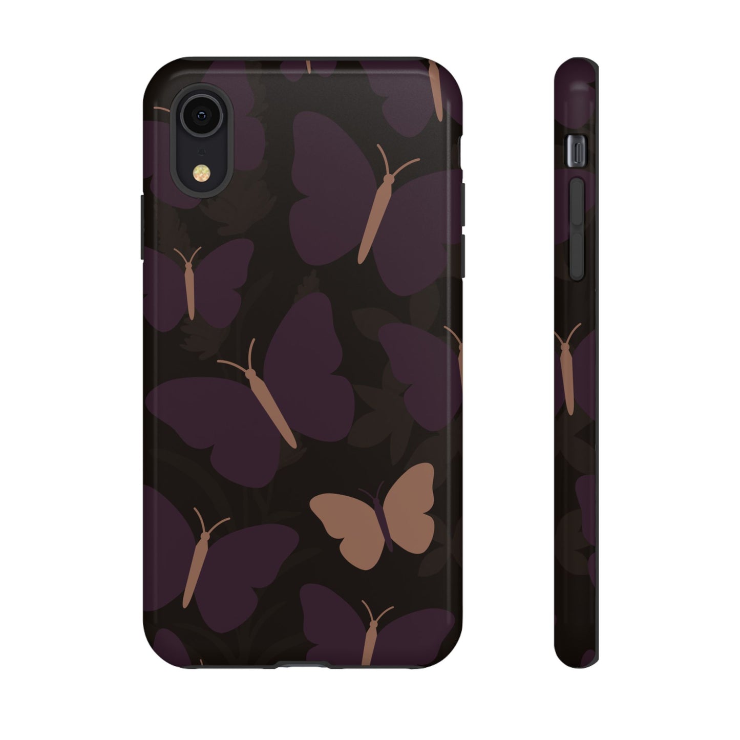 iPhone XR / Glossy Phone Case - Minimalist Purple Butterfly Pattern Phone Case