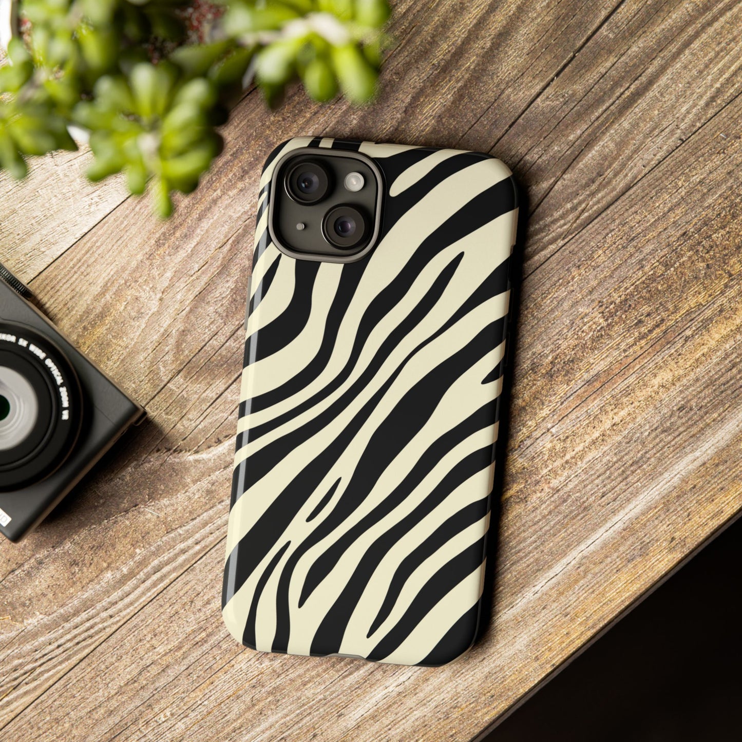 Modern Neutral Zebra Print Phone Case