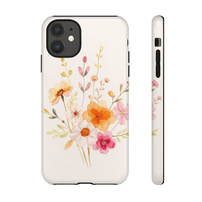 iPhone 11 / Glossy Phone Case - Boho Chic Watercolour Flower Pattern Phone Case