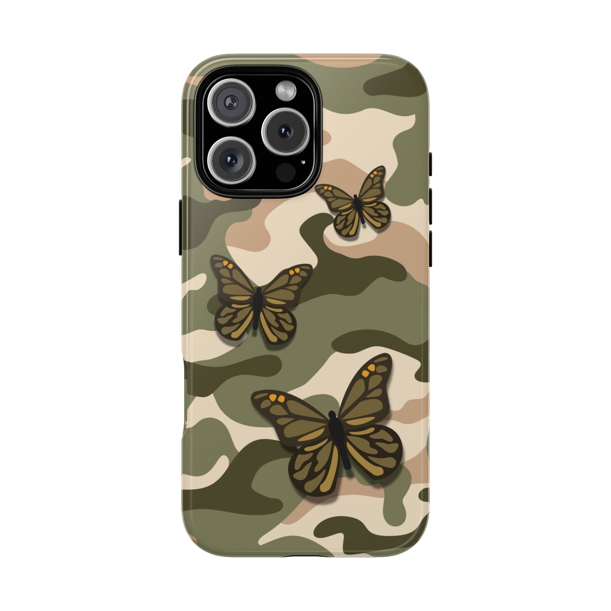 Green Butterfly Camo Phone Case - Green Phone Case - iPhone 16 Pro Max / Glossy