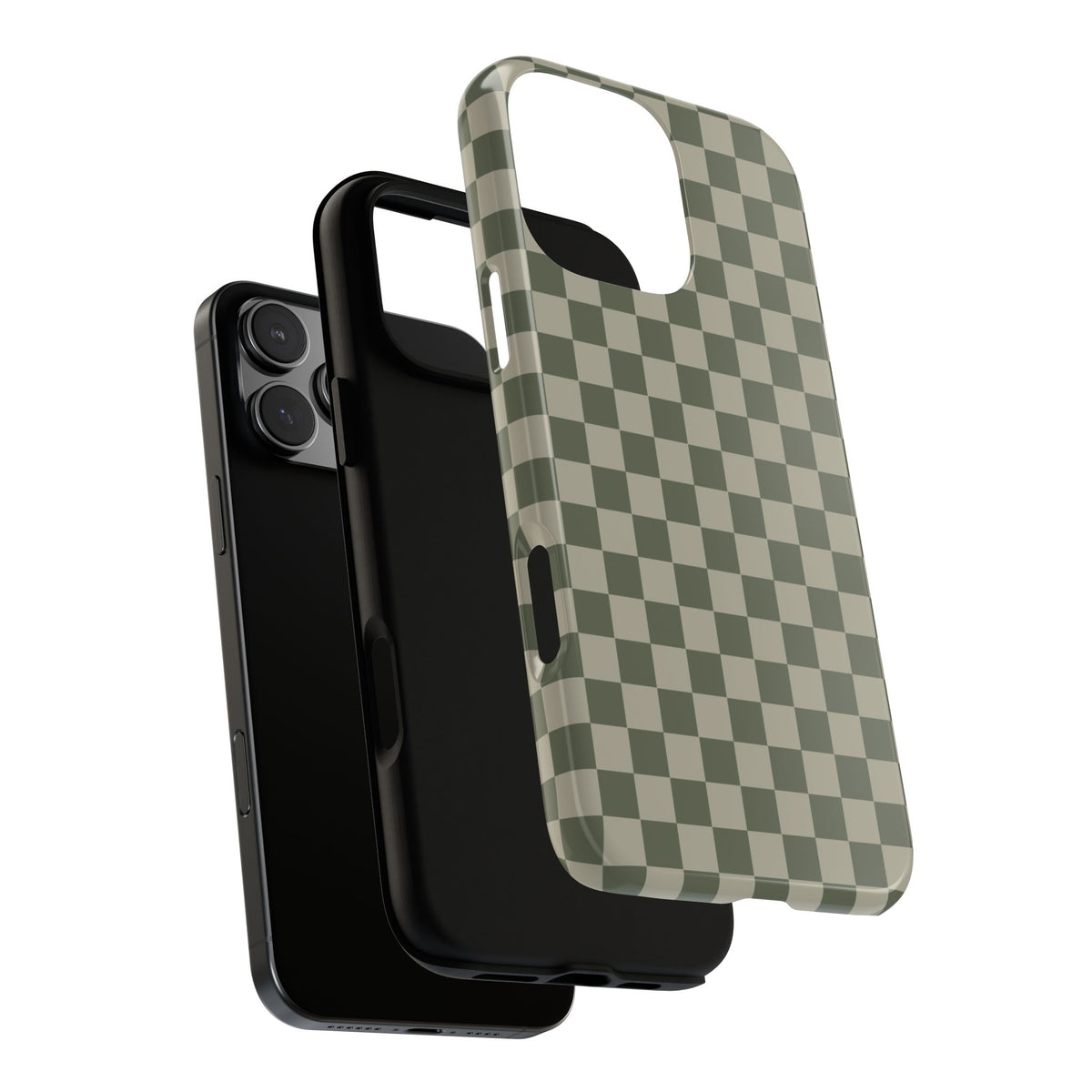 Bold Olive Green Checked Pattern Phone Case - Green Phone Case