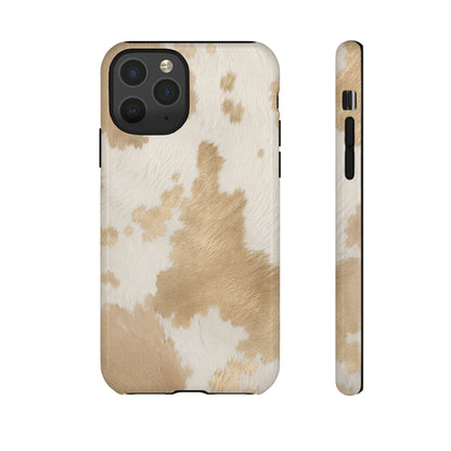 Elegant Champagne Cow Print Phone Case