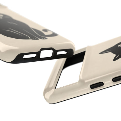 Minimalist Cream & Black Cat Phone Case