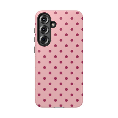 Pink with Red Dot Pattern Phone Case