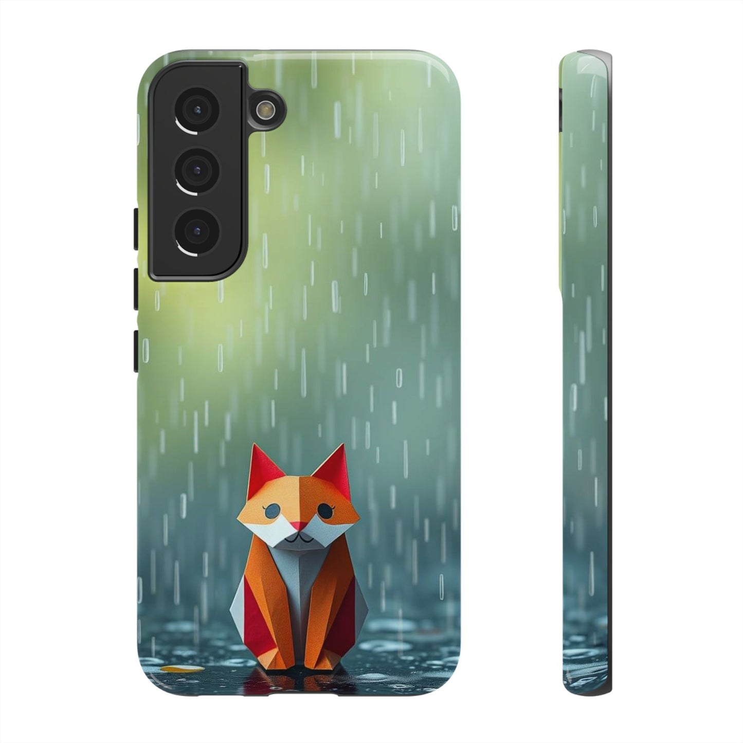 Samsung Galaxy S22 / Glossy Phone Case - Origami ’Soggy Fox’ Design Phone Case