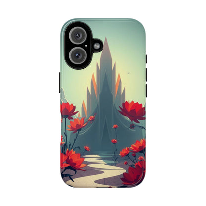 iPhone 16 / Glossy Phone Case - Gothic Alien Garden Design Phone Case