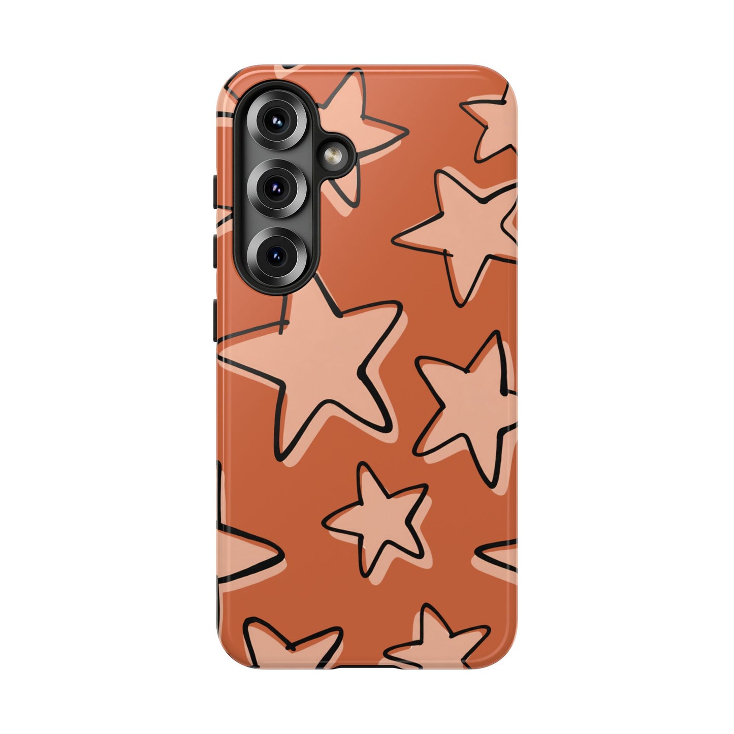 Burnt Orange Doodle Star Phone Case