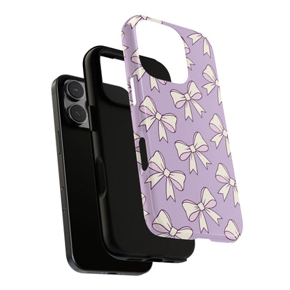 Chic Lilac Bow Pattern Phone Case