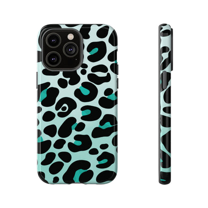 Cool Aqua Leopard Print Phone Case