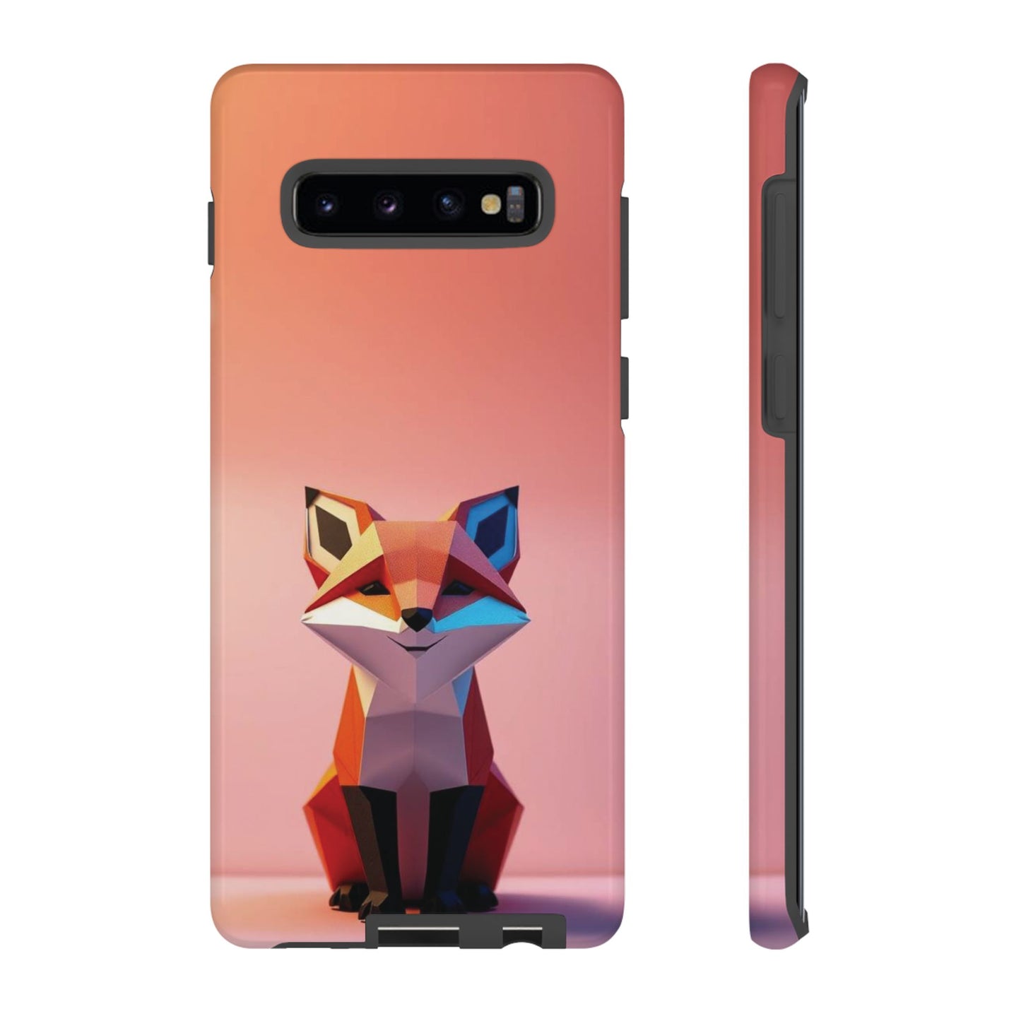 Samsung Galaxy S10 Plus / Glossy Phone Case - Origami Fox Design Phone Case