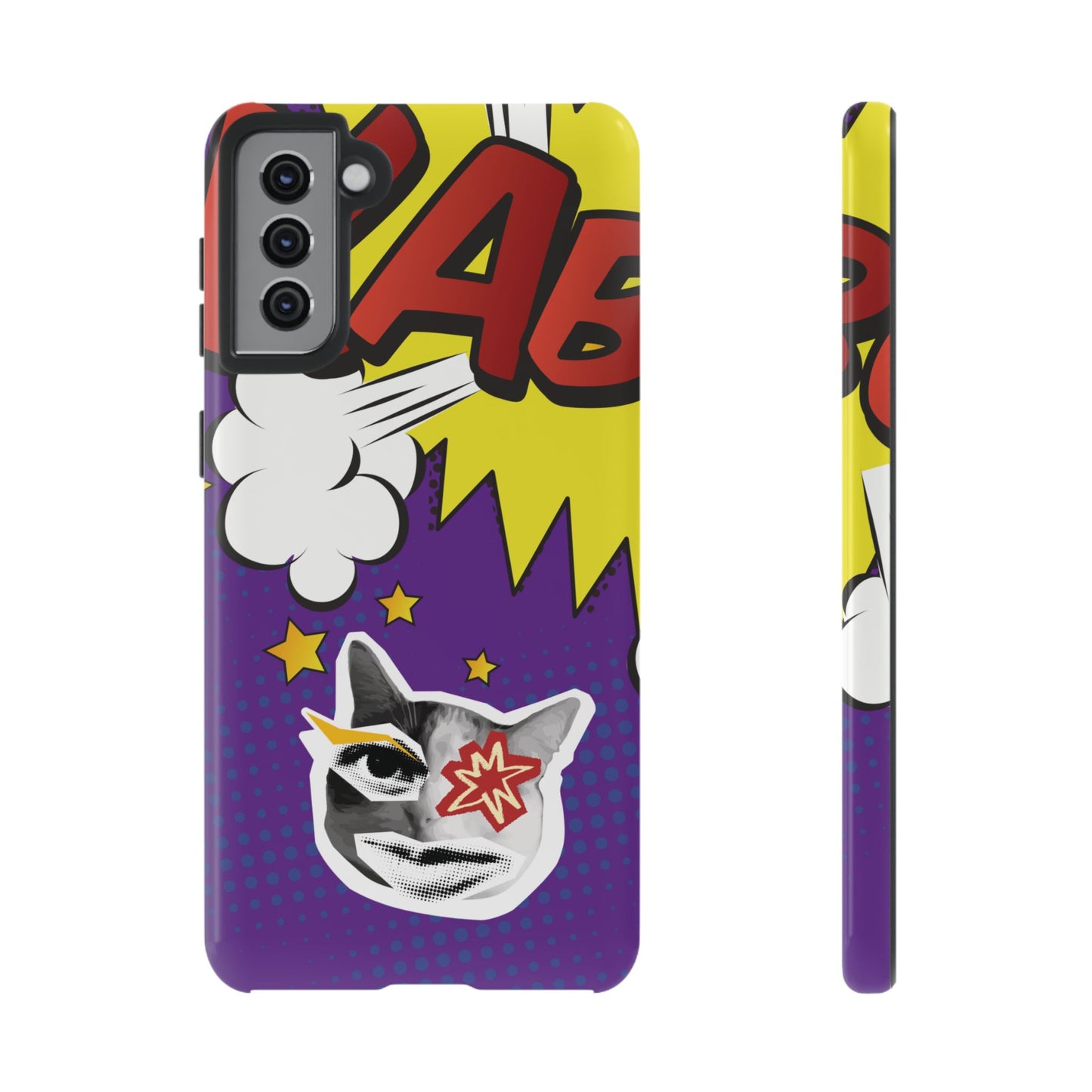 Bold Purple Pop Art Cat Phone Case - Purple Phone Case - Samsung Galaxy S21 Plus / Glossy