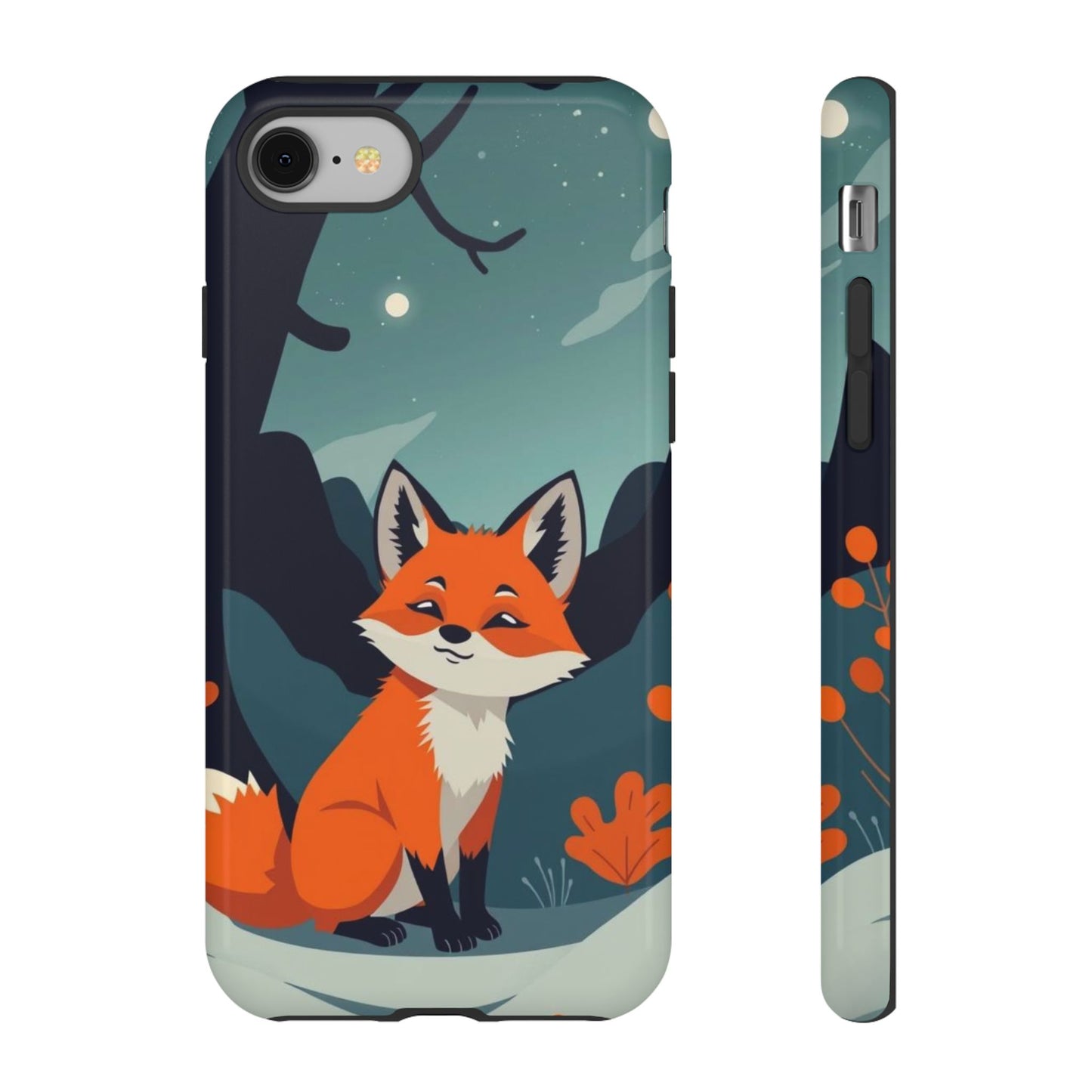 iPhone 8 / Glossy Phone Case - Cute Fox Design Phone Case