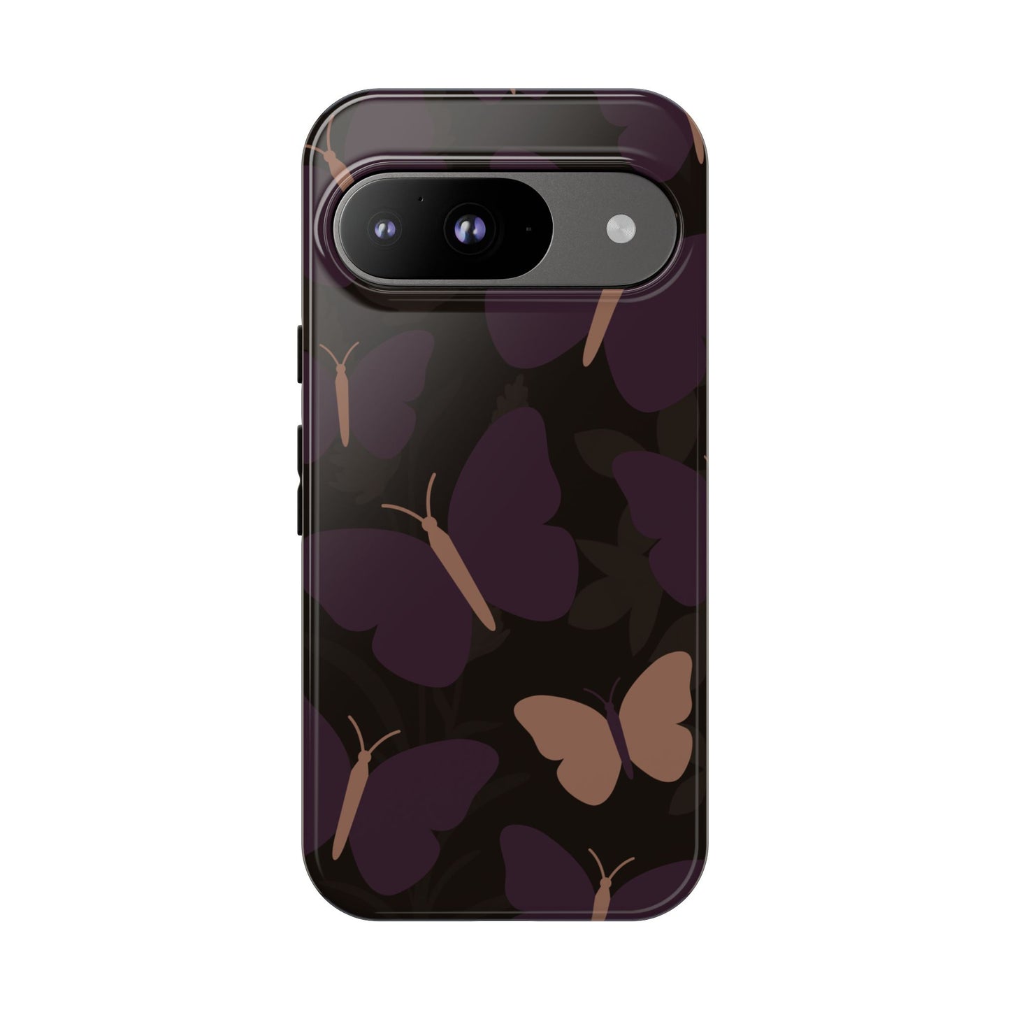 Google Pixel 9 / Glossy Phone Case - Minimalist Purple Butterfly Pattern Phone Case