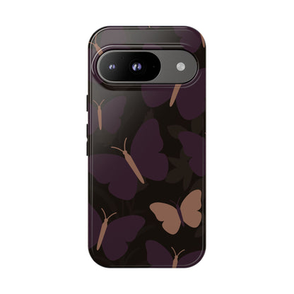 Google Pixel 9 / Glossy Phone Case - Minimalist Purple Butterfly Pattern Phone Case