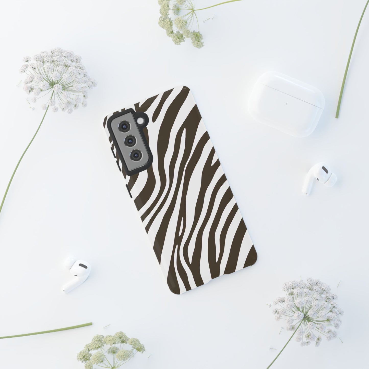 Modern Mocha Zebra Print Phone Case