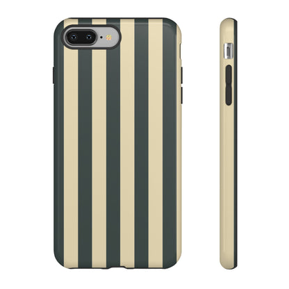 Green & Beige Stripe Pattern Phone Case - Green Phone Case - iPhone 8 Plus / Glossy