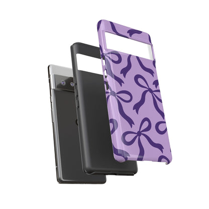Bold Lilac and Deep Purple Bow Pattern Phone Case - Purple Phone Case