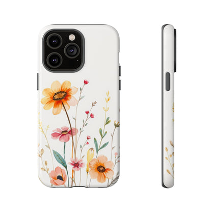 iPhone 14 Pro Max / Glossy Phone Case - Boho Chic Watercolour Wild Blooms Pattern Phone Case