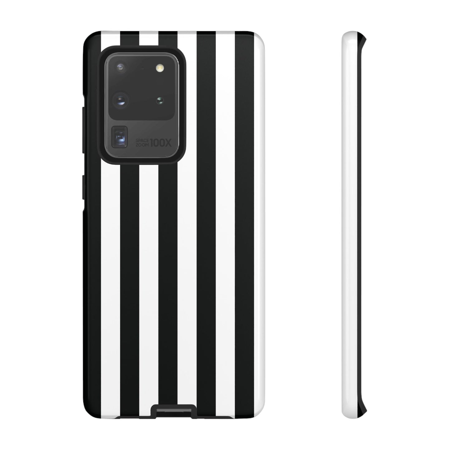 Samsung Galaxy S20 Ultra / Glossy Phone Case - Simple Black & White Stripe Pattern Phone Case